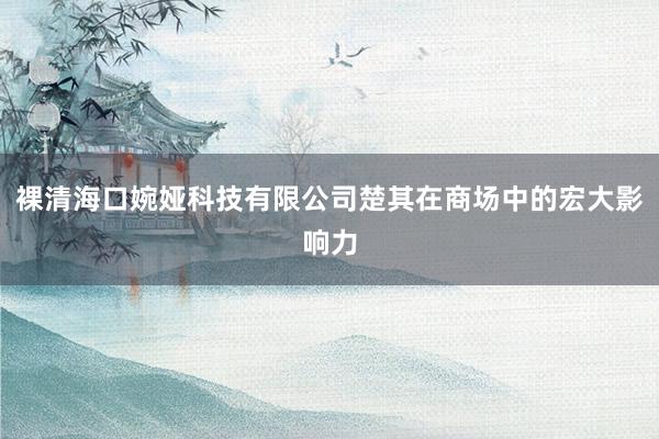 裸清海口婉娅科技有限公司楚其在商场中的宏大影响力